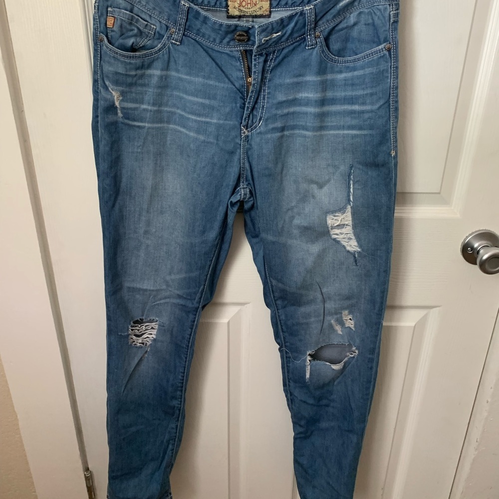 Distressed dear John skinny jeans
